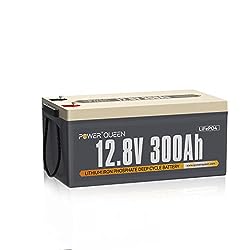 Power Queen 12V 300Ah LiFePO4 Batterie, Lithium Batterie, 4000-15000 Tiefzyklen, 10 Jahre Lebensdauer