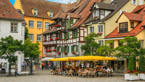 Eine Altstadt am Bodensee