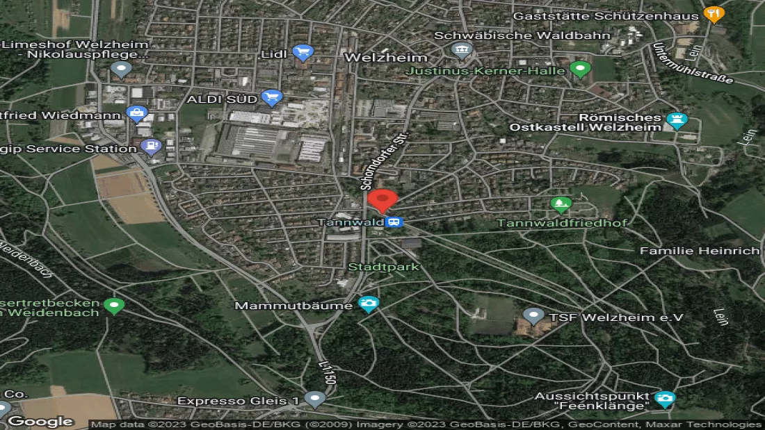 Kostenloser Motorhome Pitch im Stadtpark in Welzheim